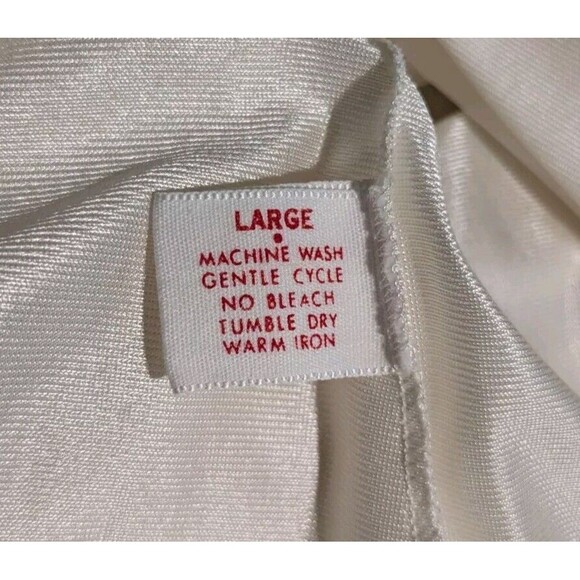 Vintage Lorraine Robe Womens Cream Nylon Lace Emb Collar Button Up L Cottagecore - Picture 5 of 6